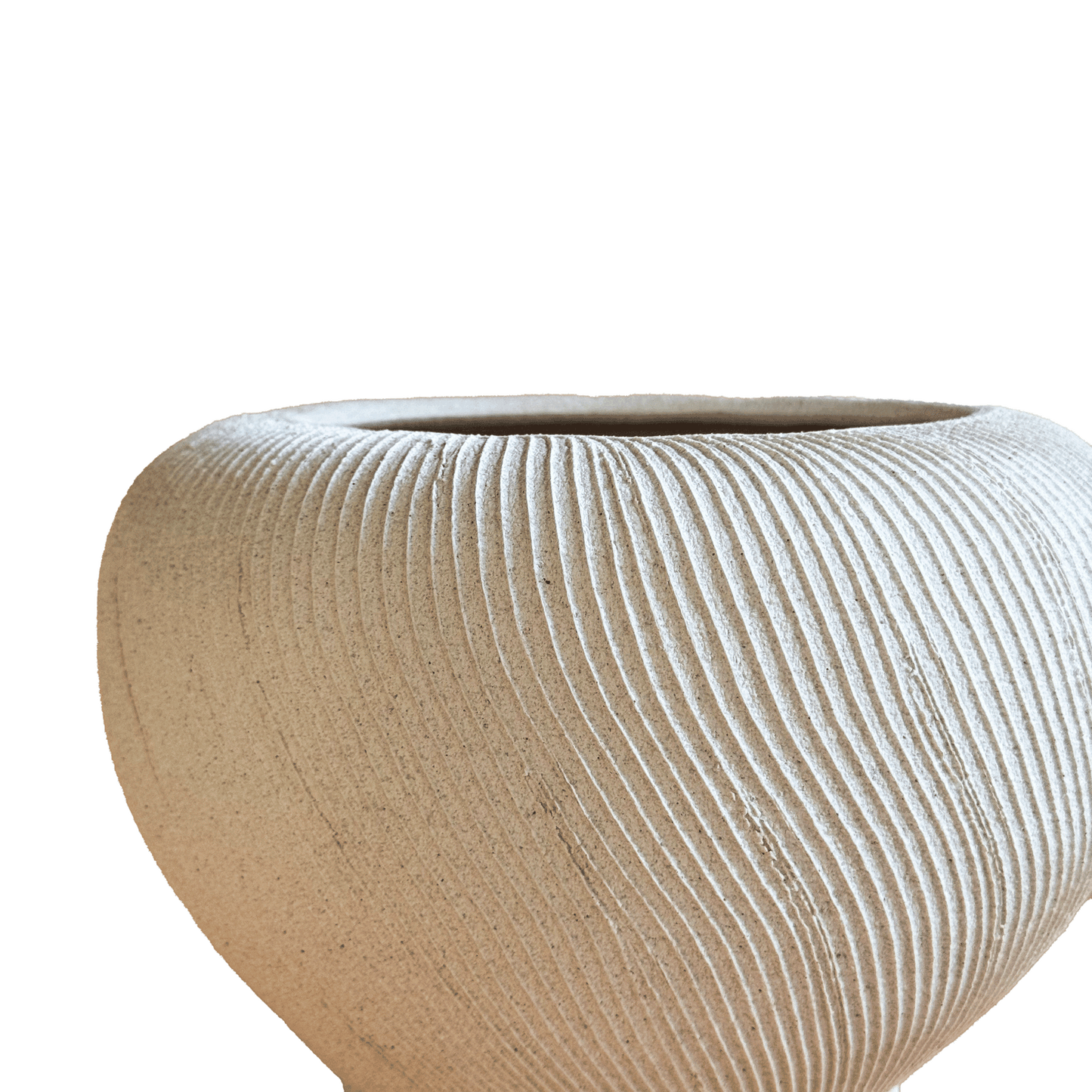 Quartzite Ribbed Planter Set 046 - SOMBRA