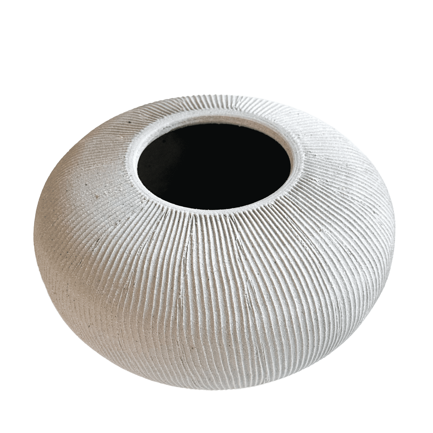 Quartzite Ribbed Vase 101 - SOMBRA