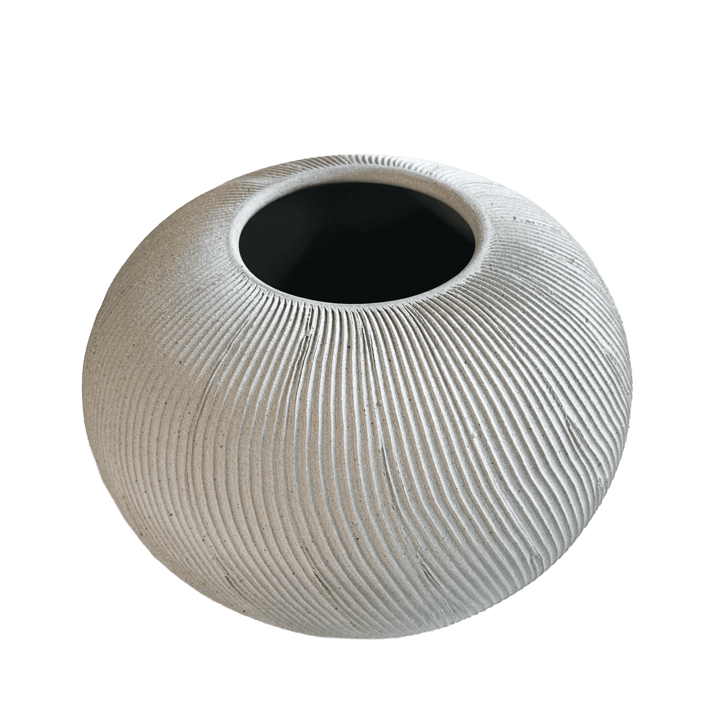 Quartzite Ribbed Vase 102 - SOMBRA