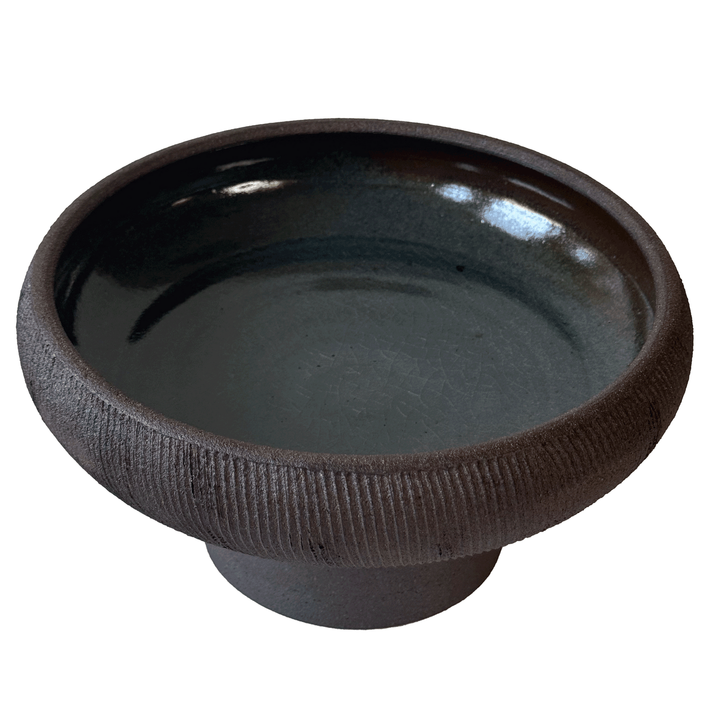 10" Jasper Pedestal Bowl 101 - SOMBRA