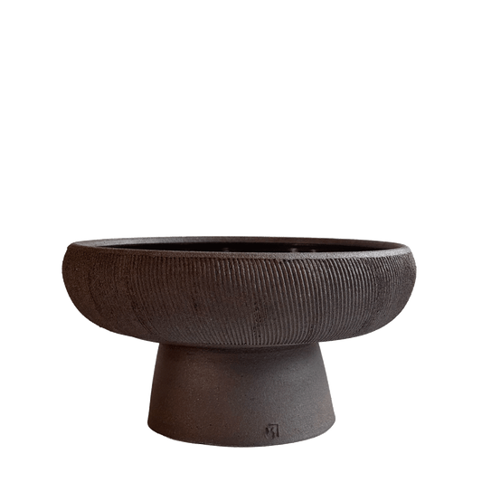 10" Jasper Pedestal Bowl 101 - SOMBRA