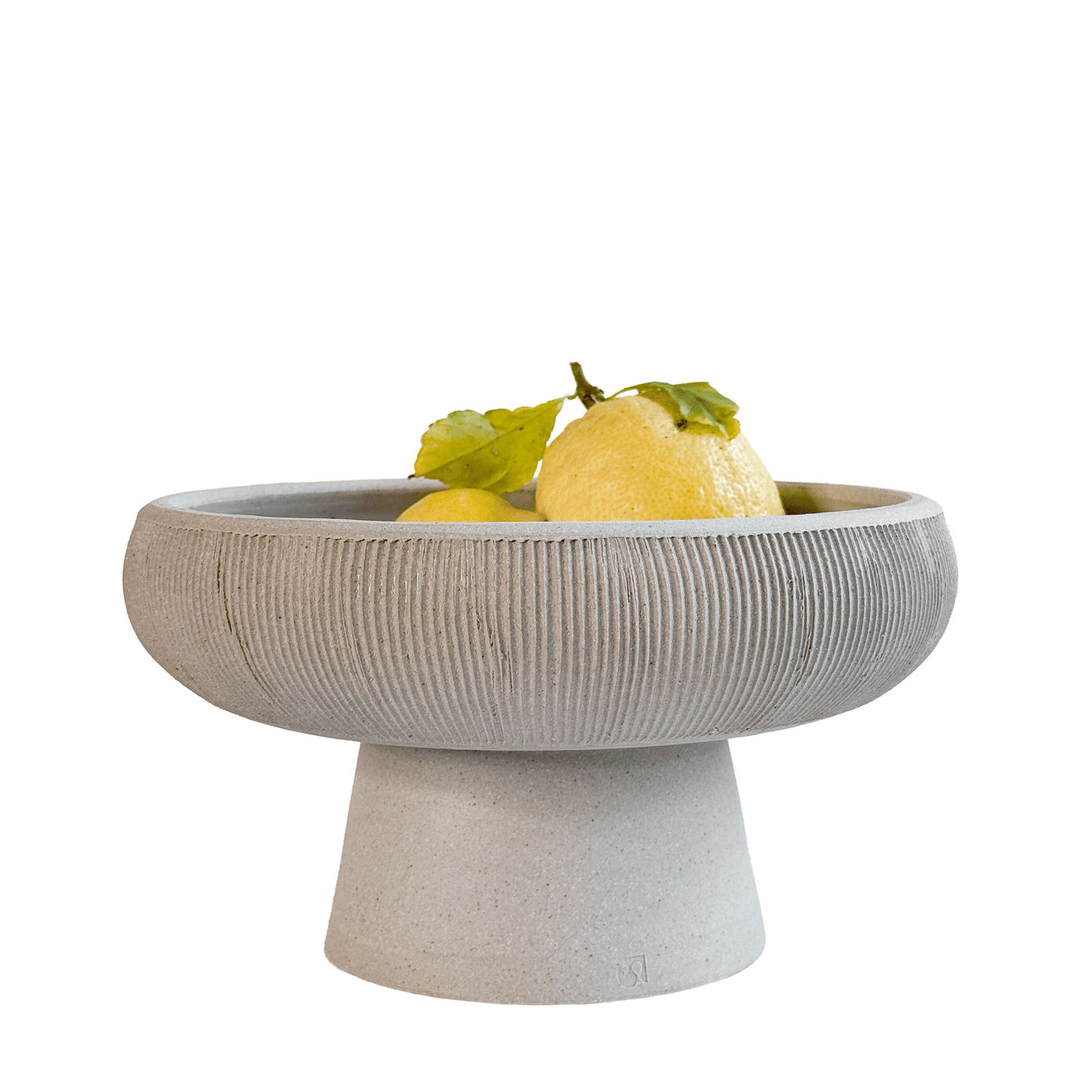 10" Quartzite Ribbed Pedestal Bowl 101 - SOMBRA