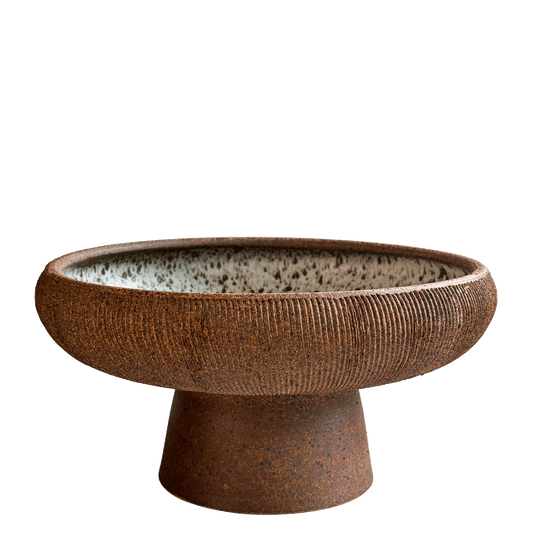 10" Sandstone Pedestal Bowl 101 - SOMBRA