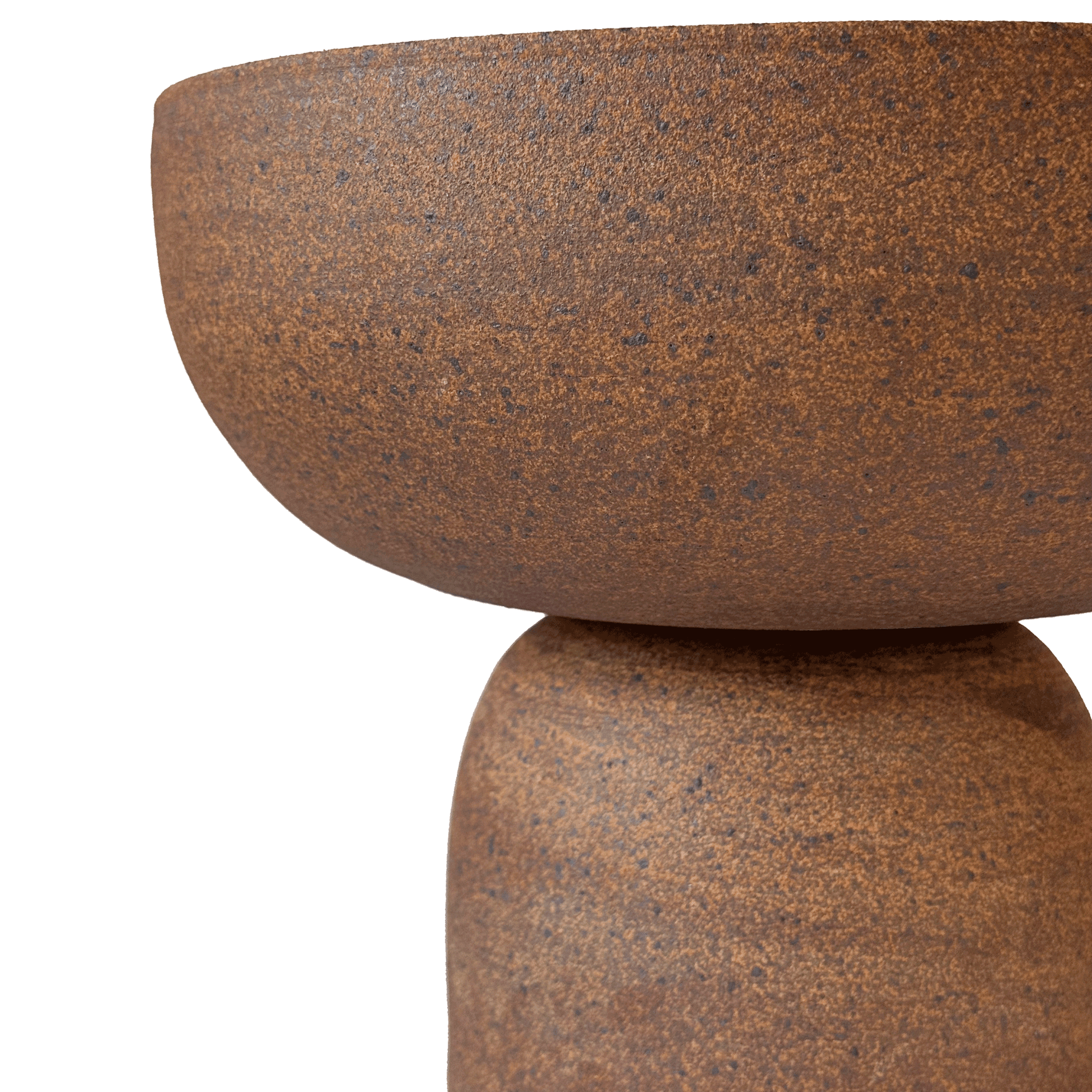 9" Sandstone Pedestal Bowl 005 - SOMBRA