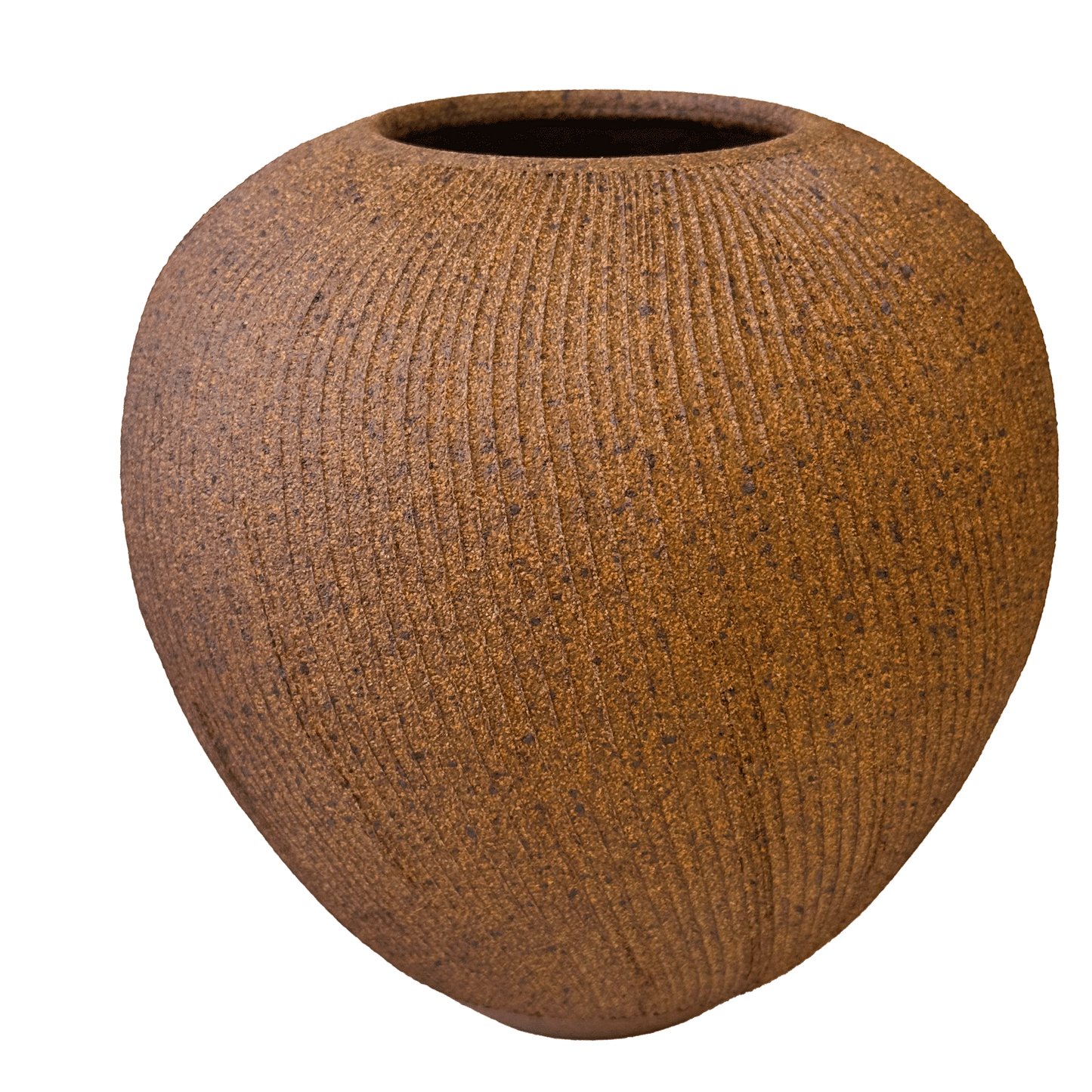 Sandstone Ribbed Vase 054