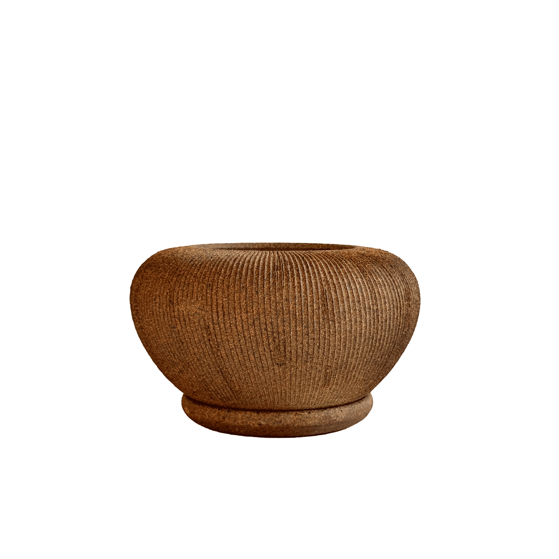 Sandstone Ribbed Planter Set 087 - SOMBRA