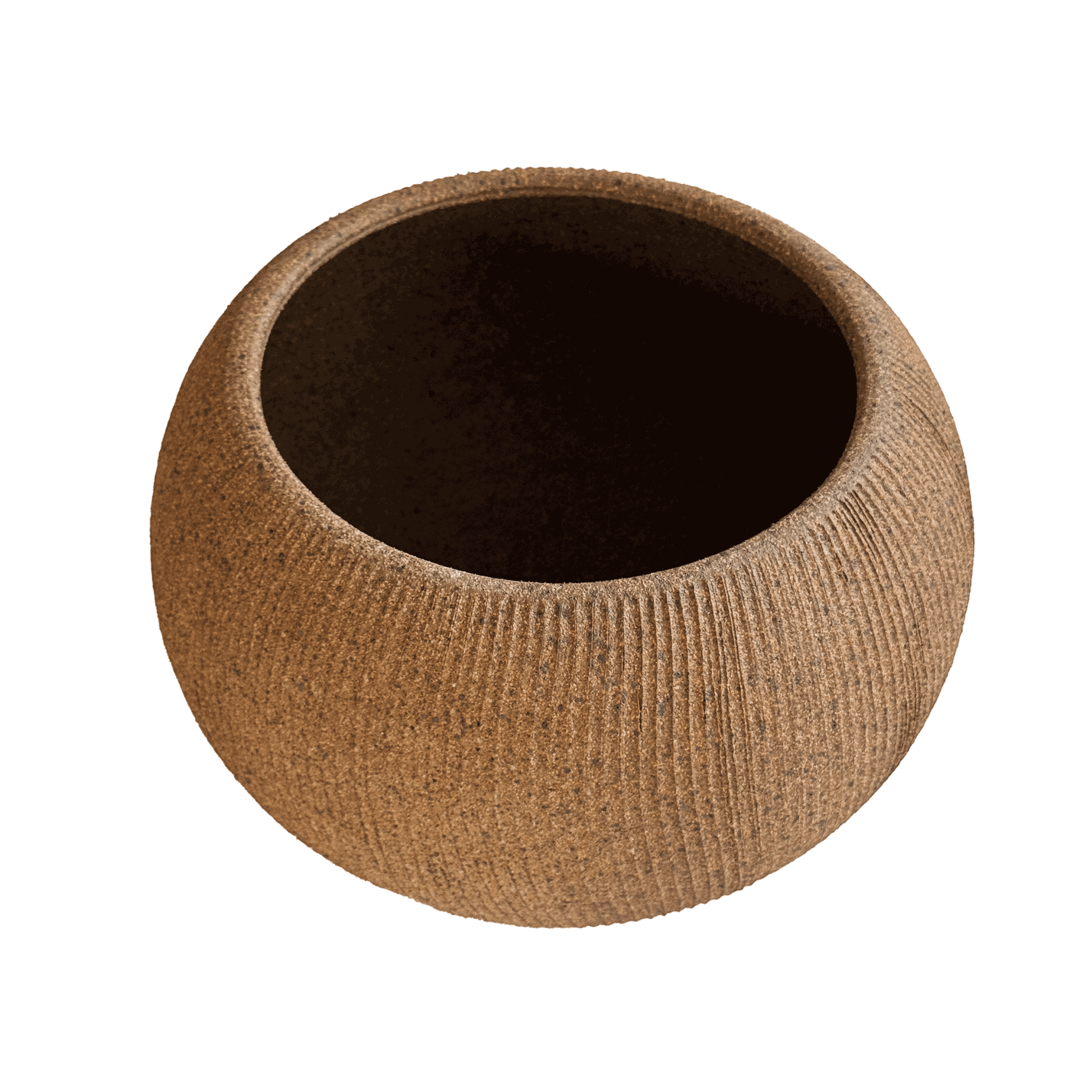 Sandstone Ribbed Planter Set 088 - SOMBRA