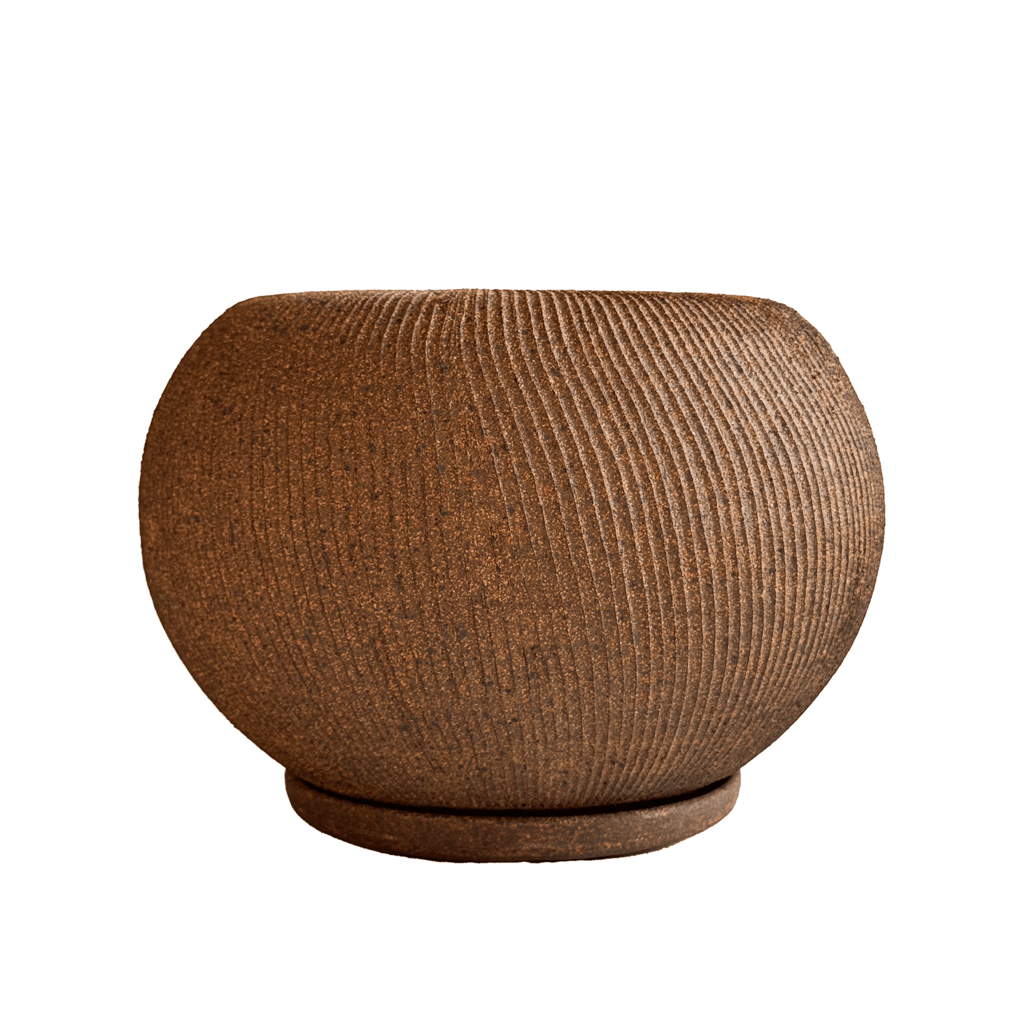 Sandstone Ribbed Planter Set 089 - SOMBRA