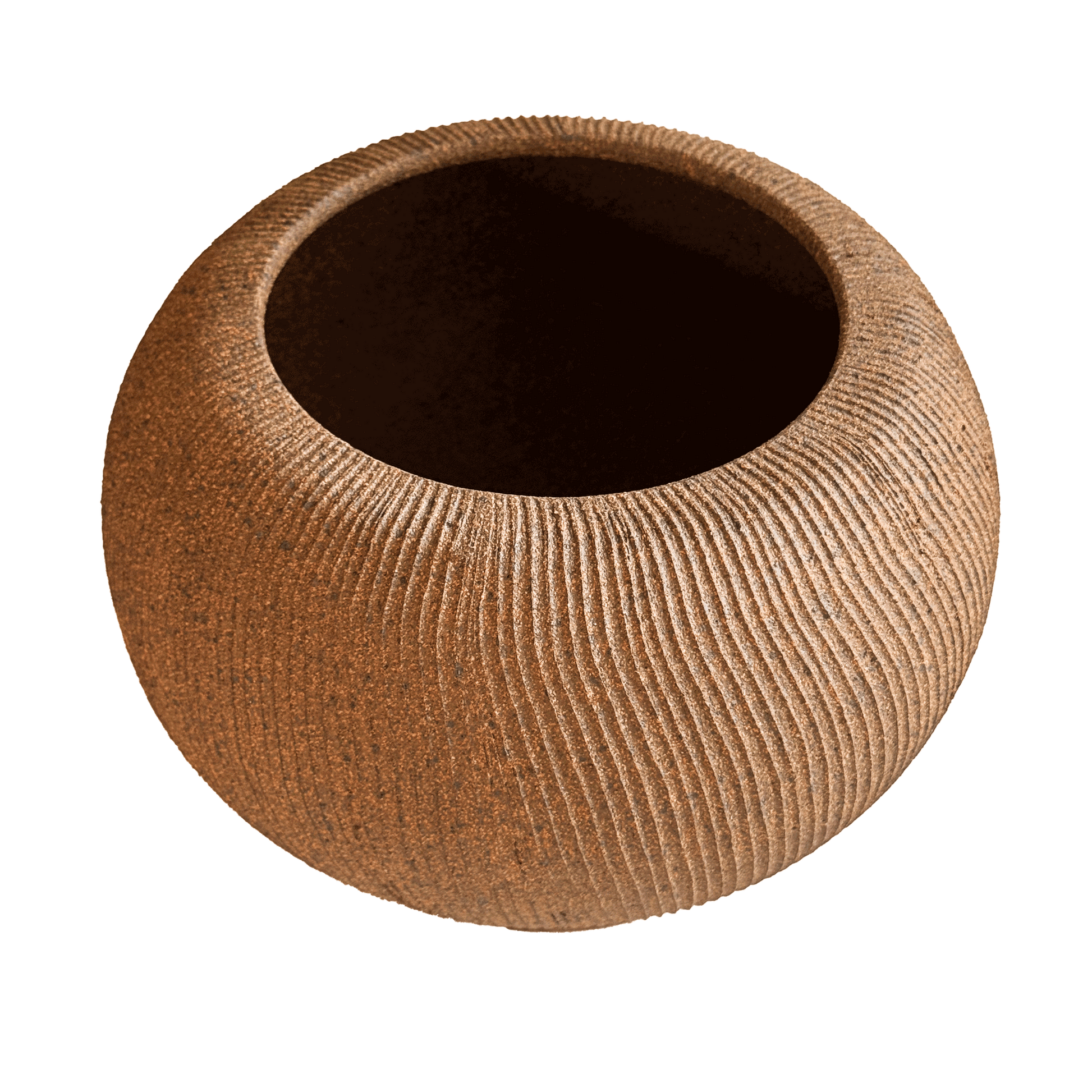 Sandstone Ribbed Planter Set 089 - SOMBRA