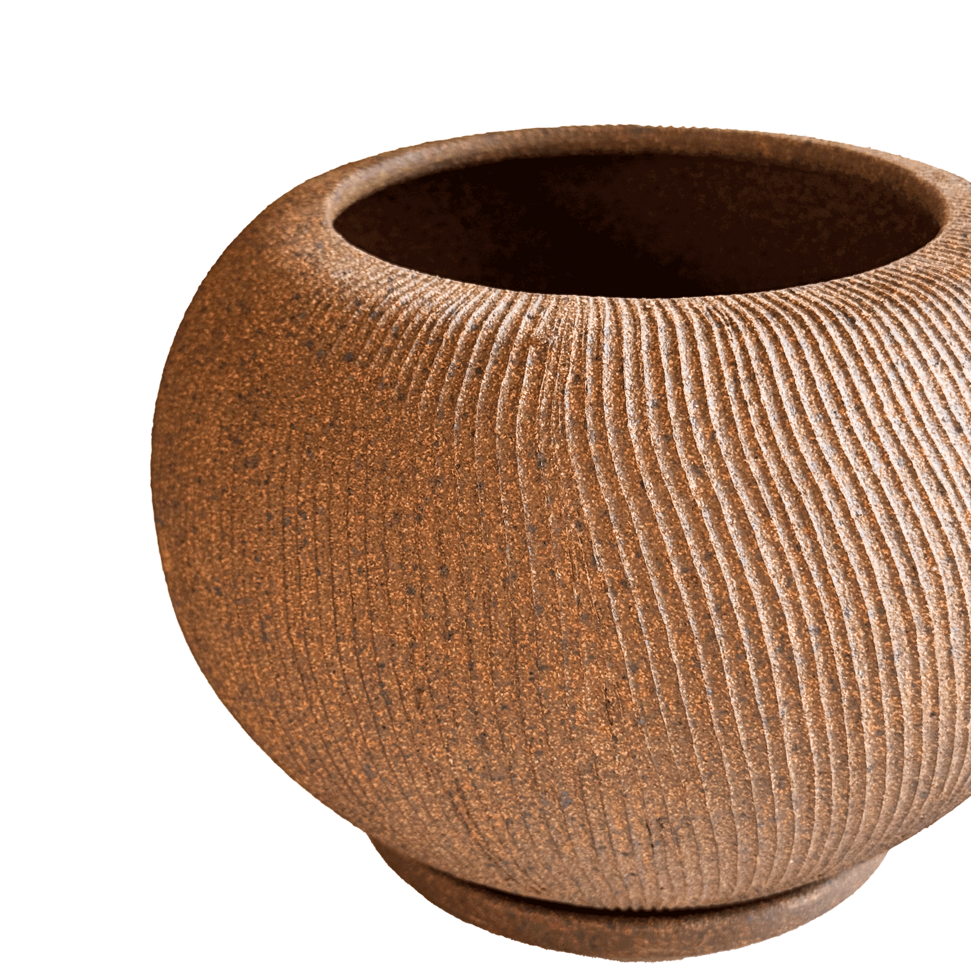 Sandstone Ribbed Planter Set 089 - SOMBRA