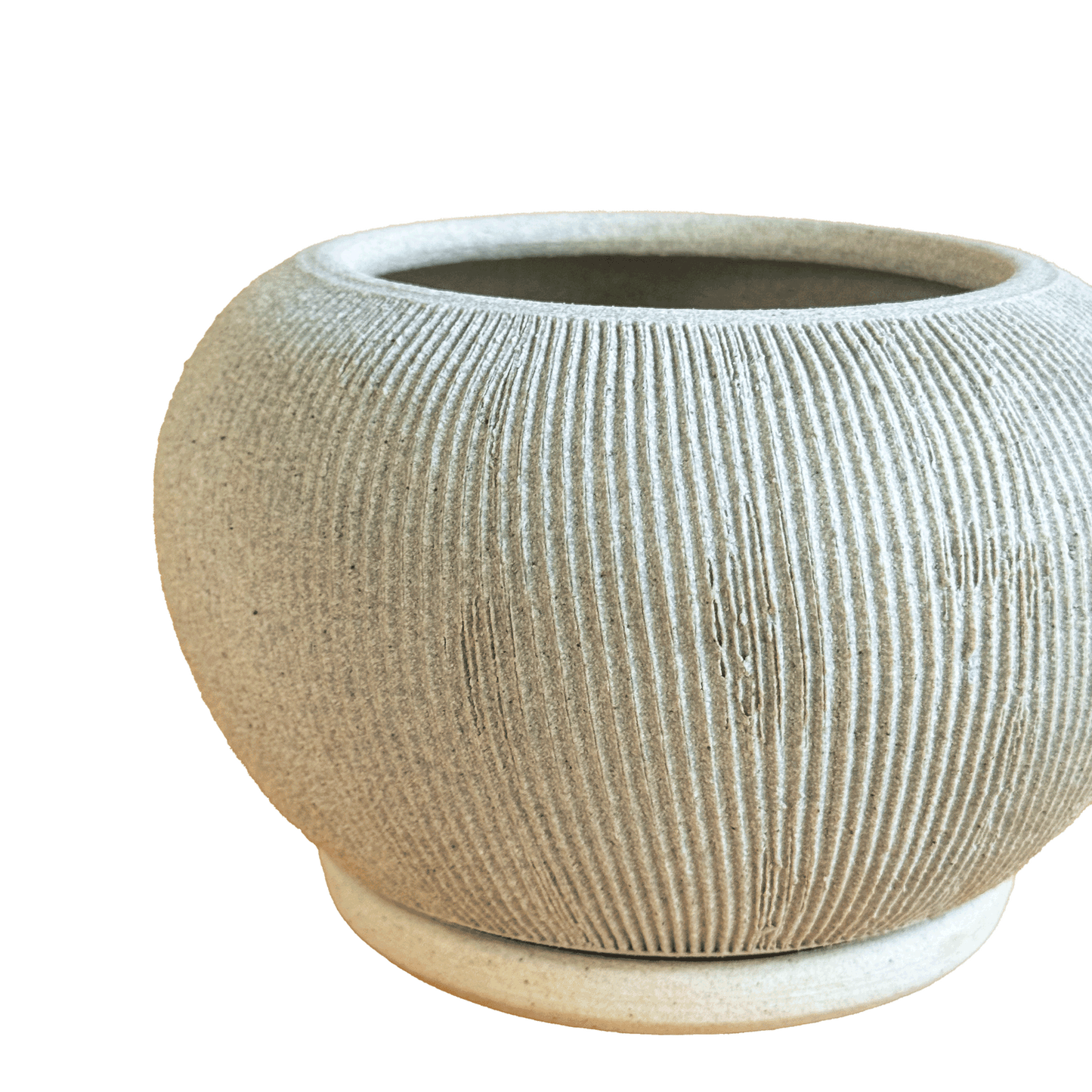 Quartzite Ribbed Planter Set 050 - SOMBRA