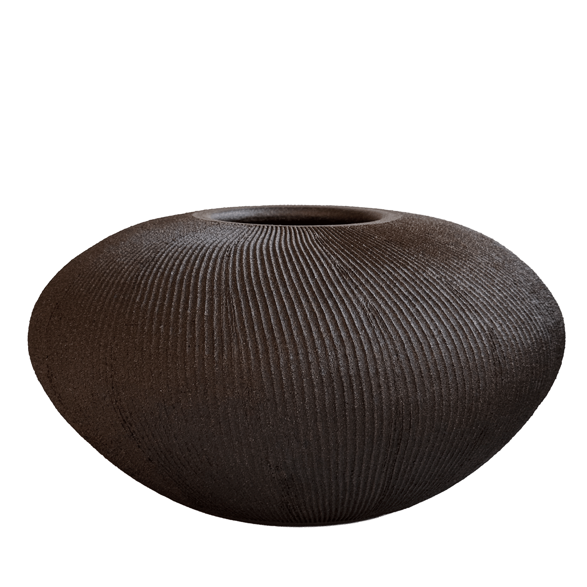 Jasper Ribbed Vase 030 - SOMBRA
