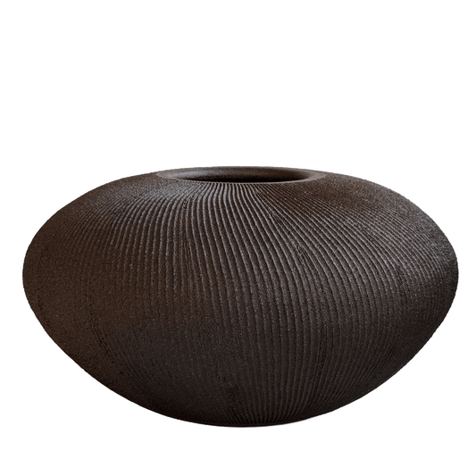 Jasper Ribbed Vase 030 - SOMBRA