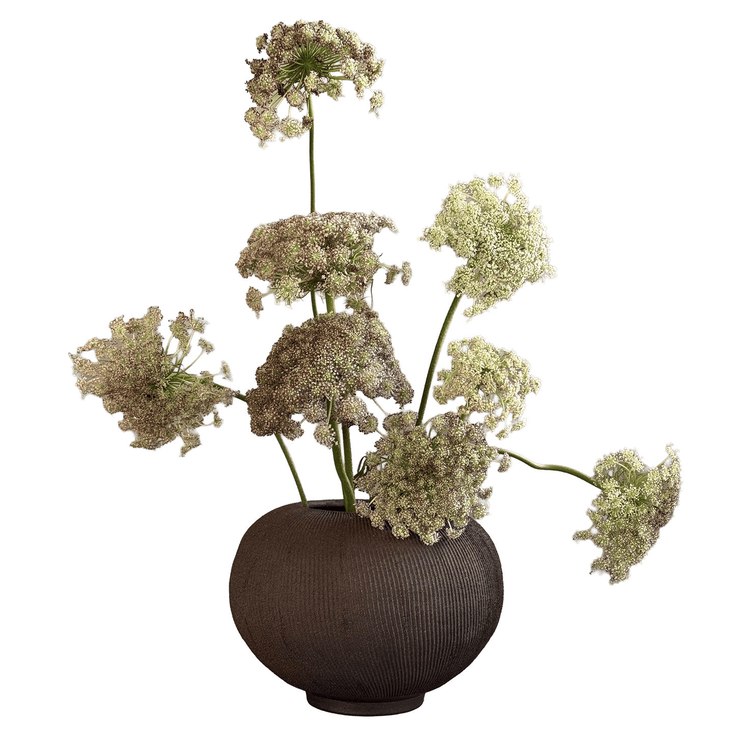 Jasper Ribbed Vase 031 - SOMBRA