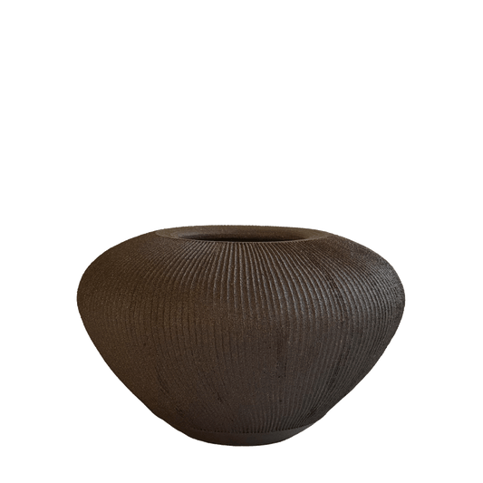 Jasper Ribbed Vase 032 - SOMBRA