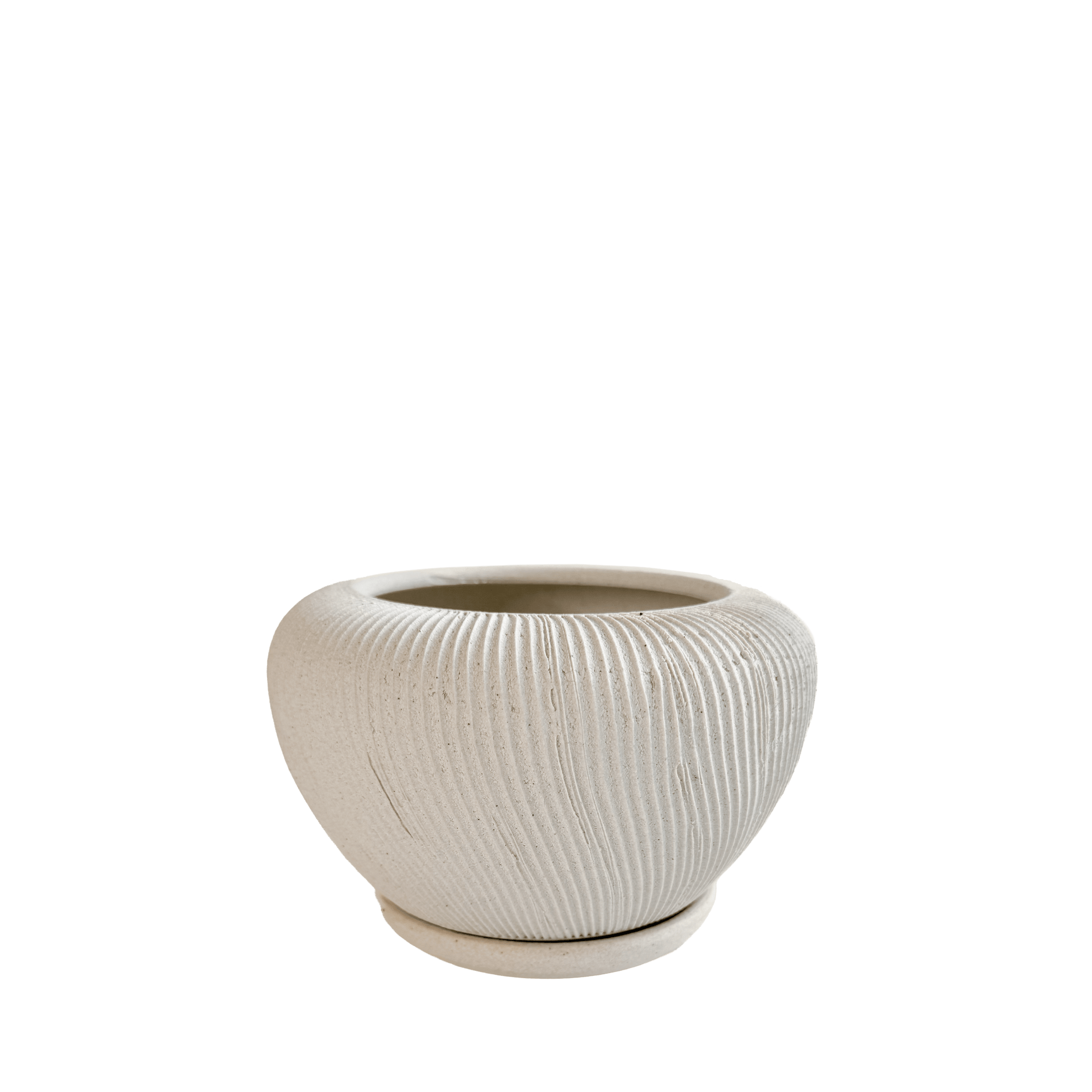 Quartzite Ribbed Planter Set 033 - SOMBRA