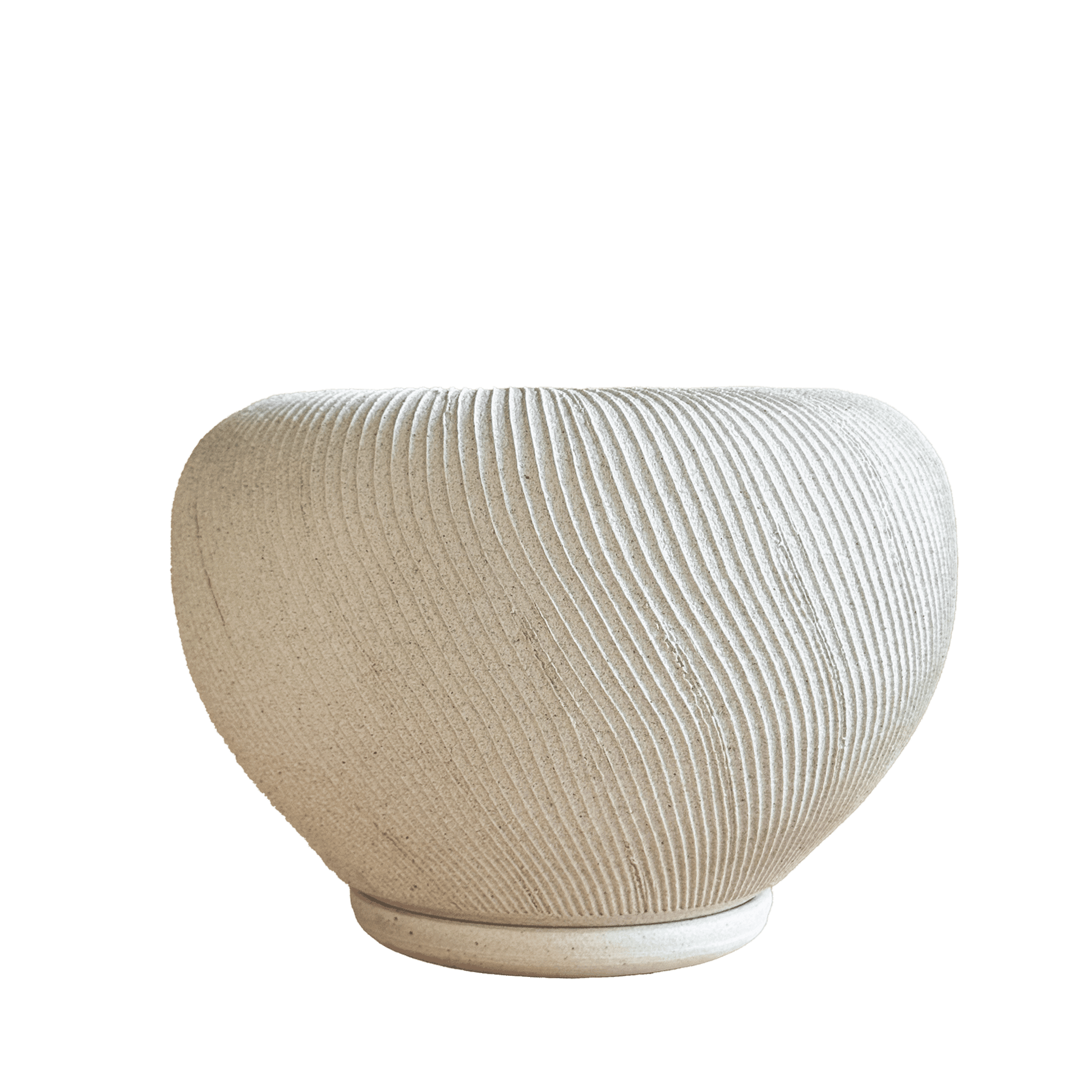 Quartzite Ribbed Planter Set 046 - SOMBRA