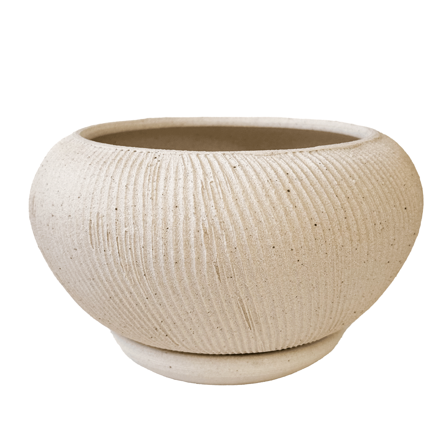 Quartzite Ribbed Planter Set 052 - SOMBRA