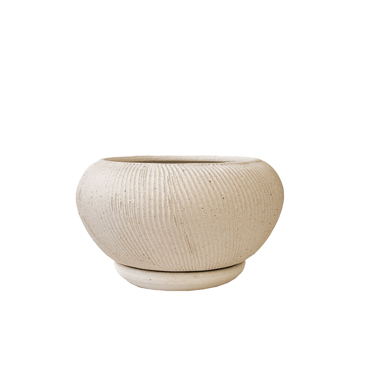 Quartzite Ribbed Planter Set 052 - SOMBRA