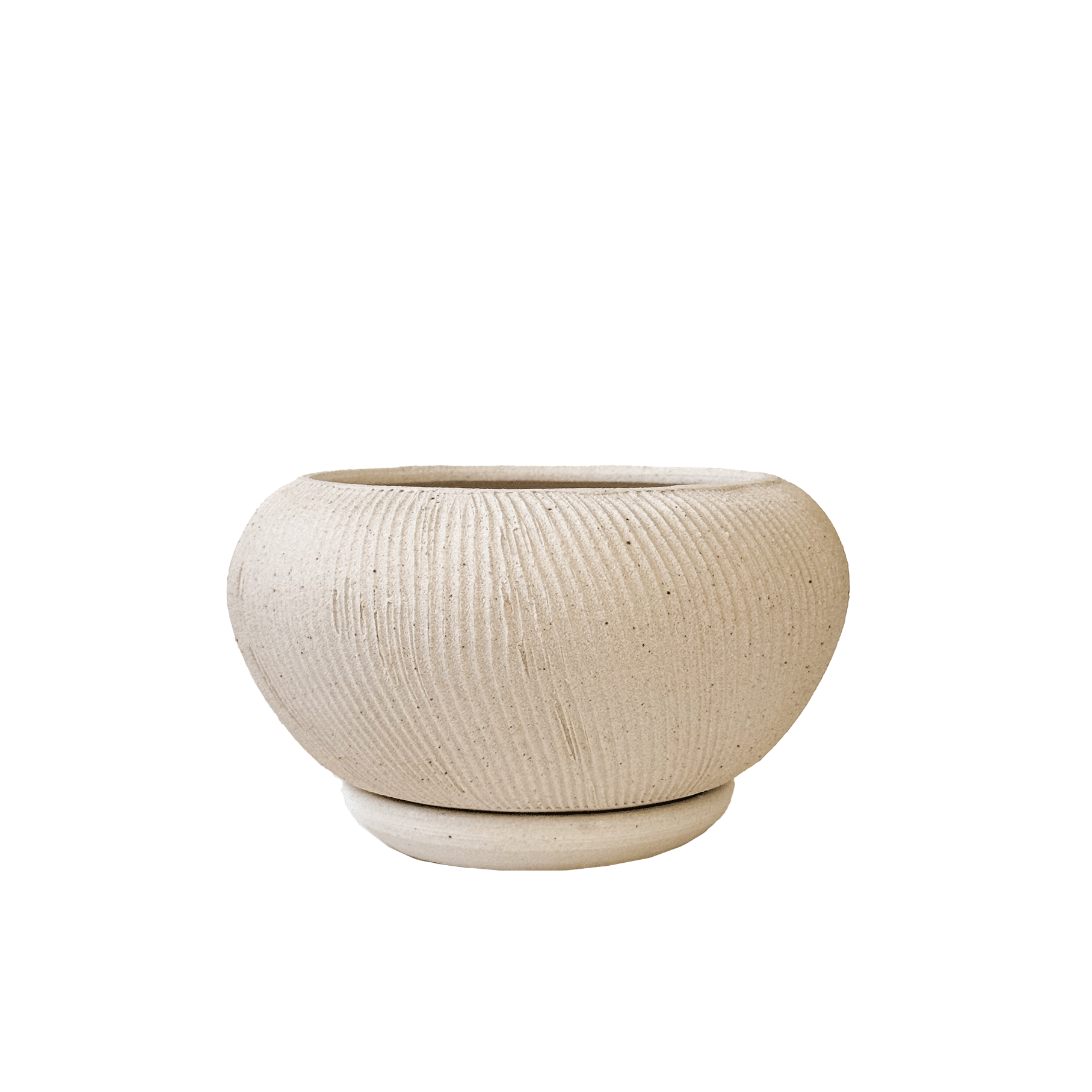 Quartzite Ribbed Planter Set 052 - SOMBRA