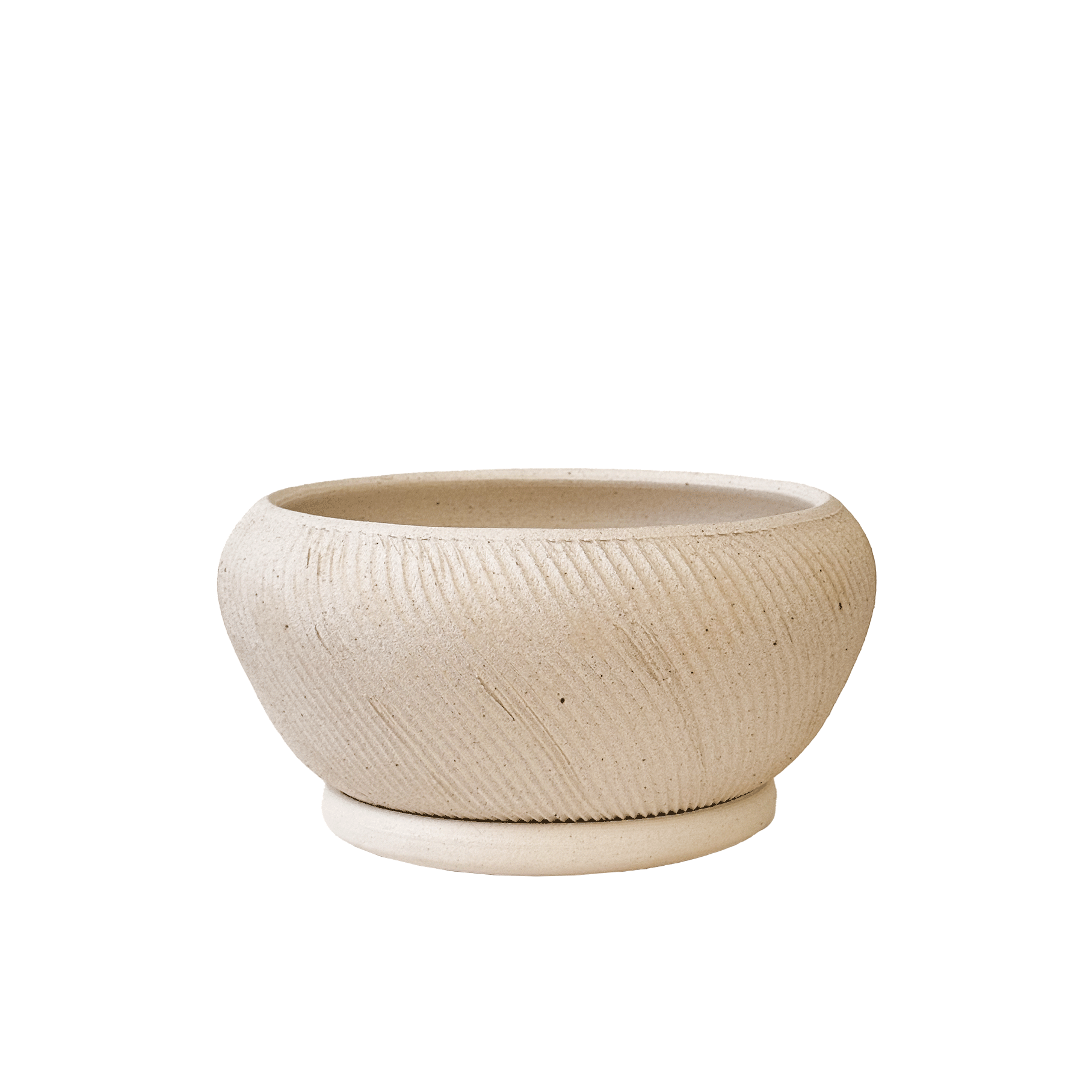 Quartzite Ribbed Planter Set 053 - SOMBRA