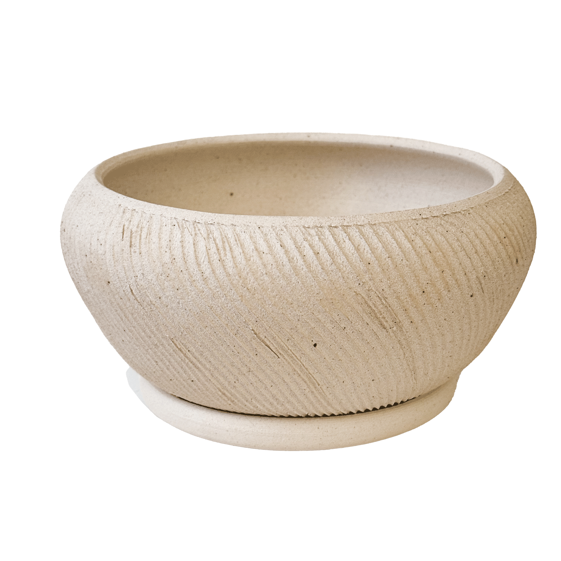 Quartzite Ribbed Planter Set 053 - SOMBRA
