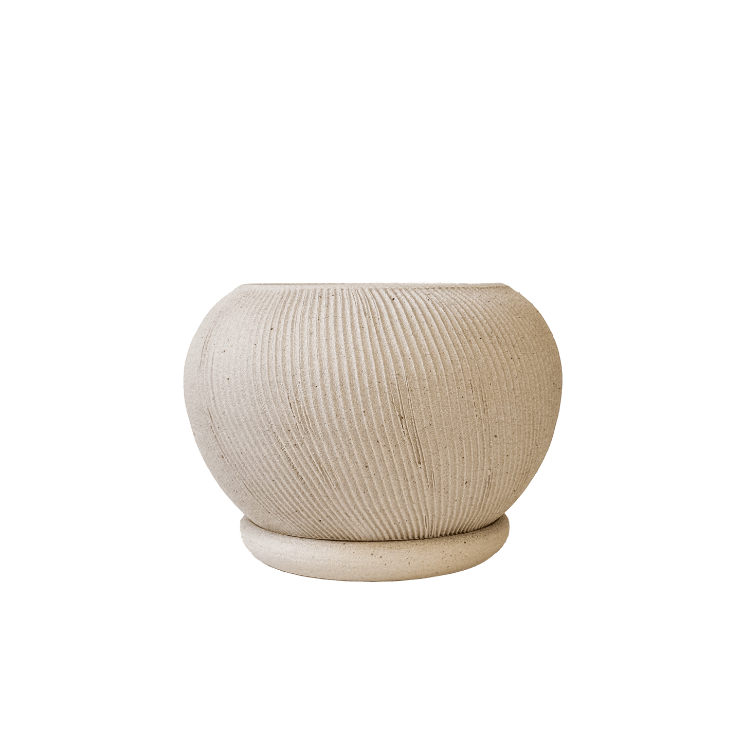 Quartzite Ribbed Planter Set 054 - SOMBRA