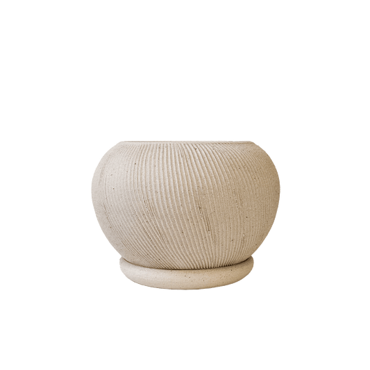 Quartzite Ribbed Planter Set 054 - SOMBRA