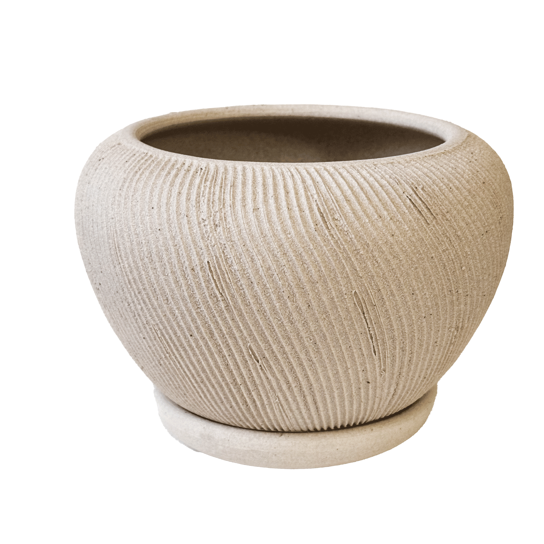 Quartzite Ribbed Planter Set 055 - SOMBRA