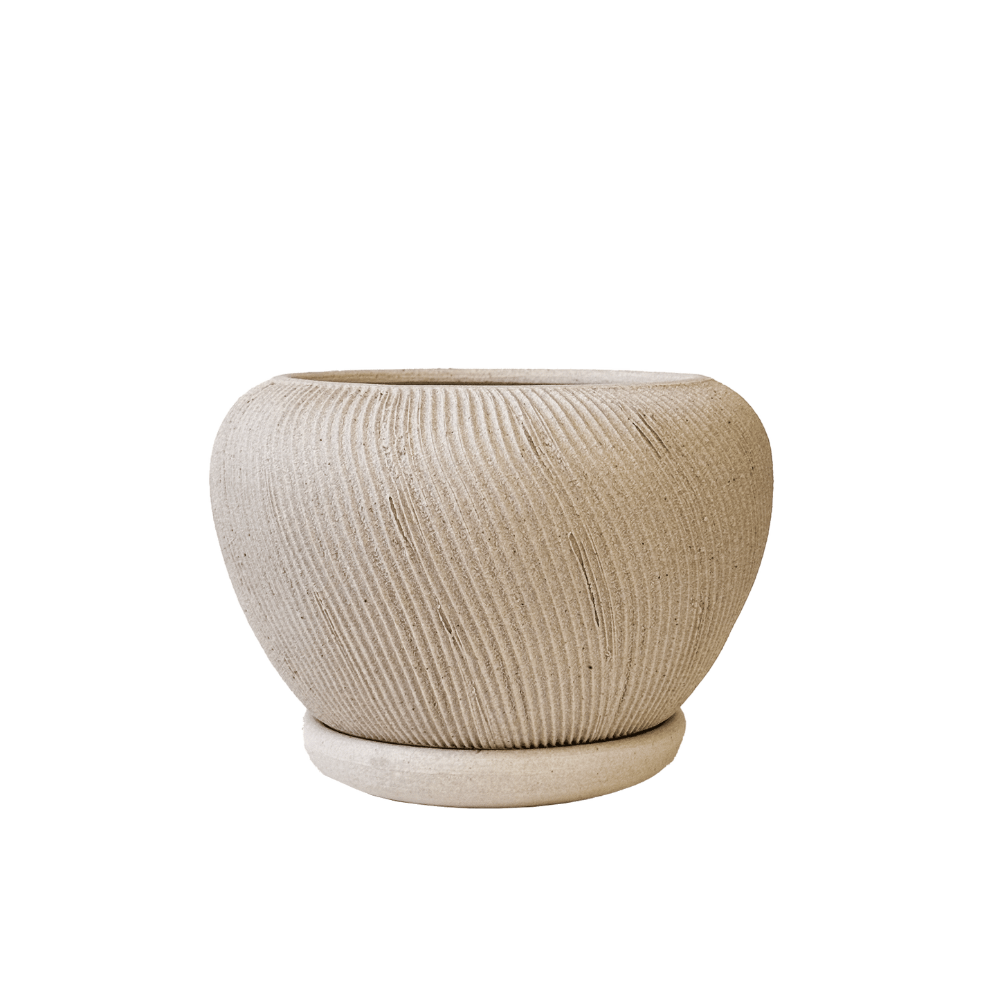 Quartzite Ribbed Planter Set 055 - SOMBRA