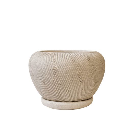 Quartzite Ribbed Planter Set 055 - SOMBRA