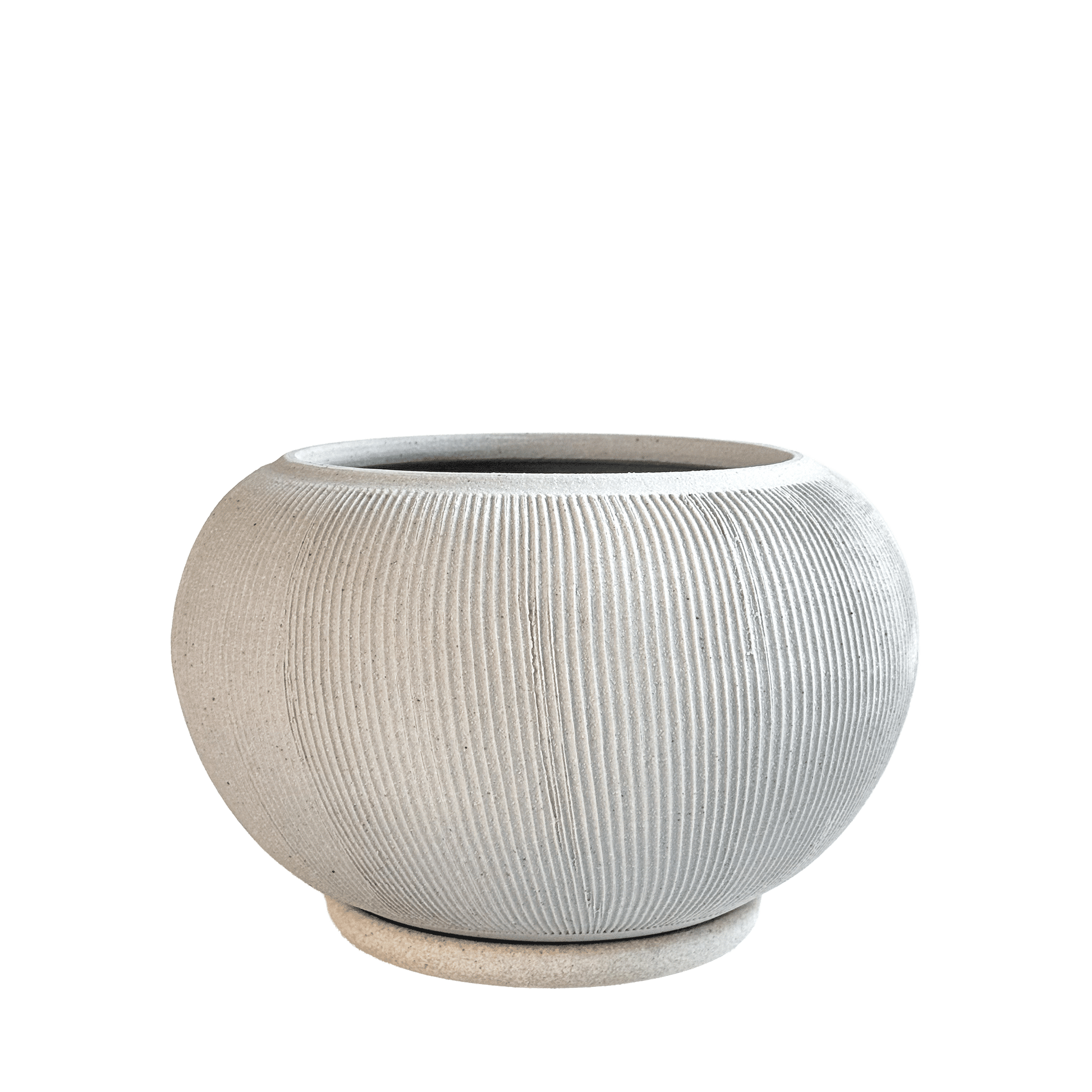 Quartzite Ribbed Planter Set 056 - SOMBRA