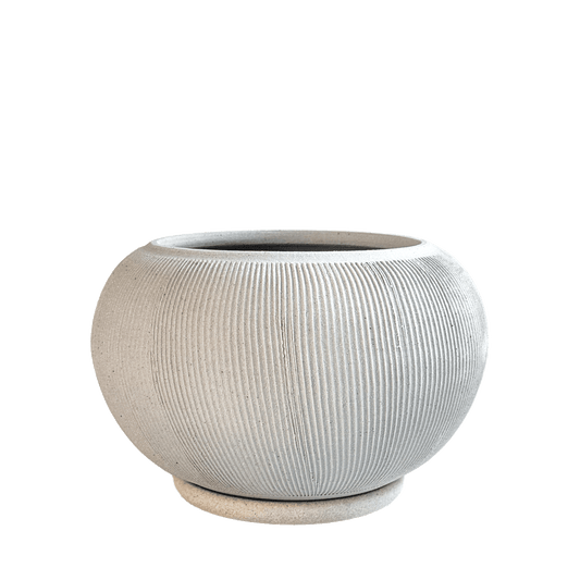 Quartzite Ribbed Planter Set 056 - SOMBRA