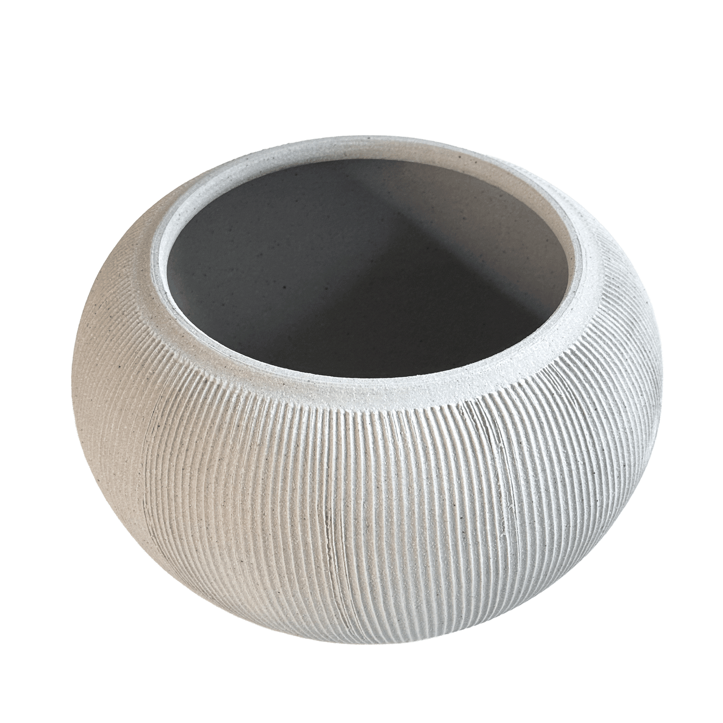 Quartzite Ribbed Planter Set 056 - SOMBRA