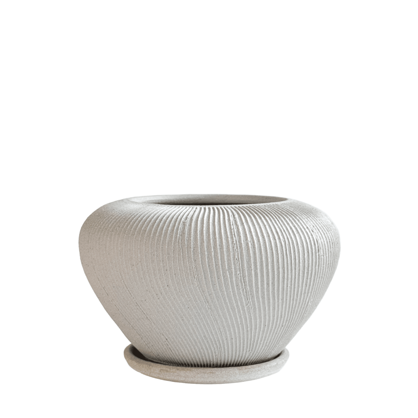 Quartzite Ribbed Planter Set 058 - SOMBRA