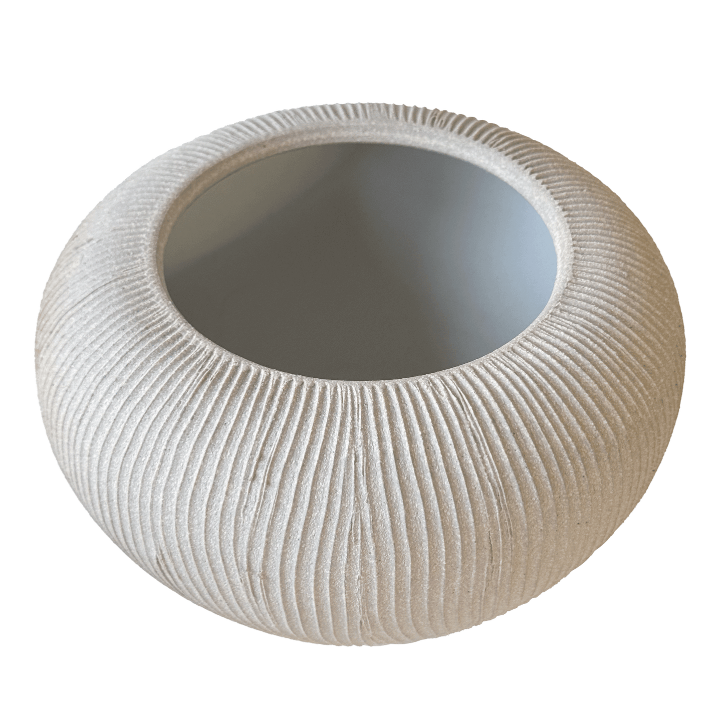 Quartzite Ribbed Vase 023 - SOMBRA