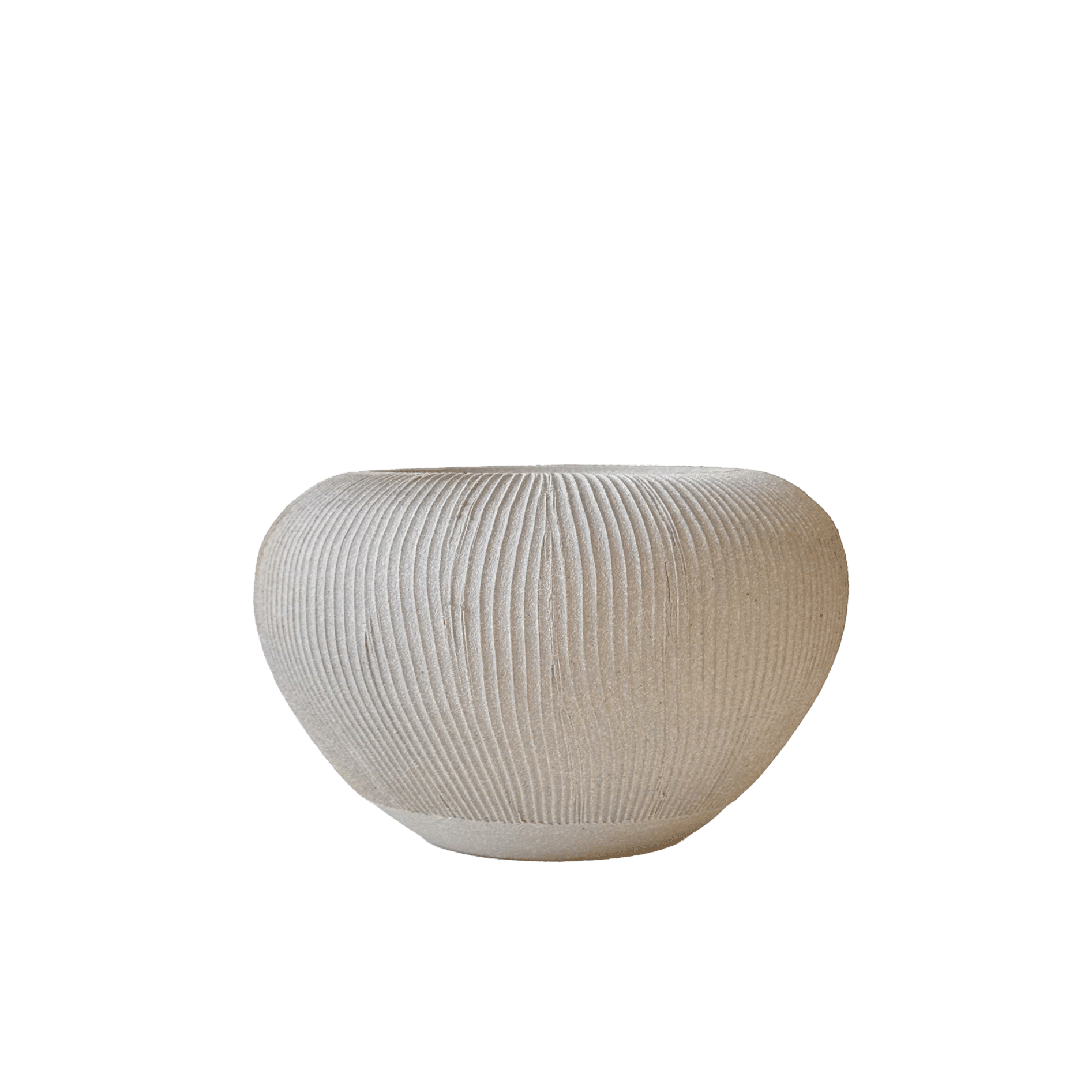 Quartzite Ribbed Vase 023 - SOMBRA
