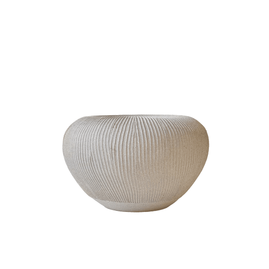 Quartzite Ribbed Vase 023 - SOMBRA