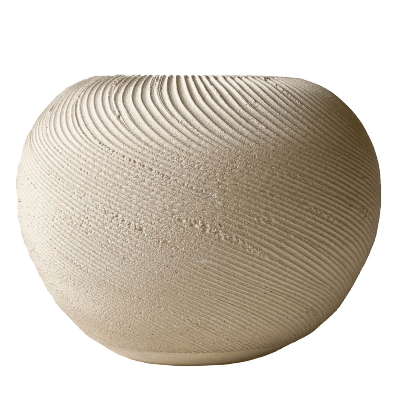 Quartzite Ribbed Vase 038 - SOMBRA