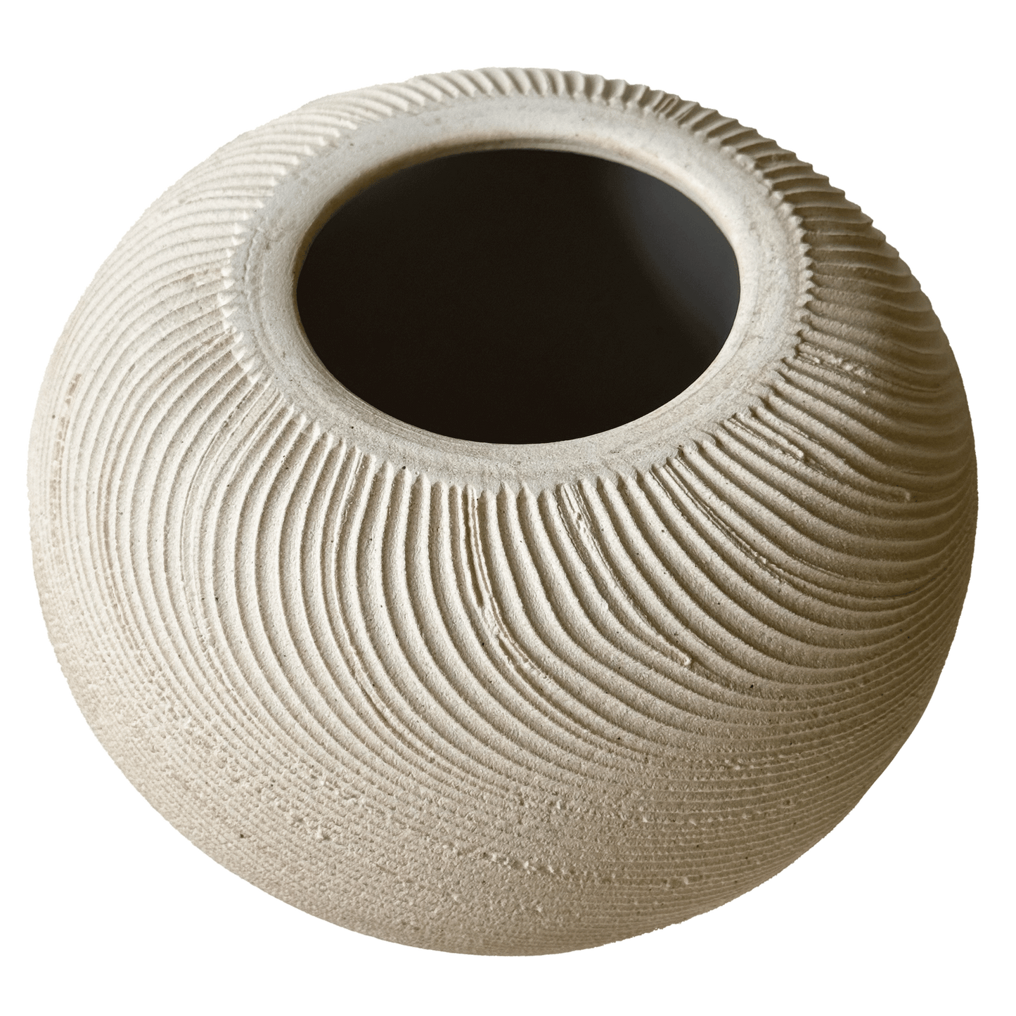 Quartzite Ribbed Vase 038 - SOMBRA