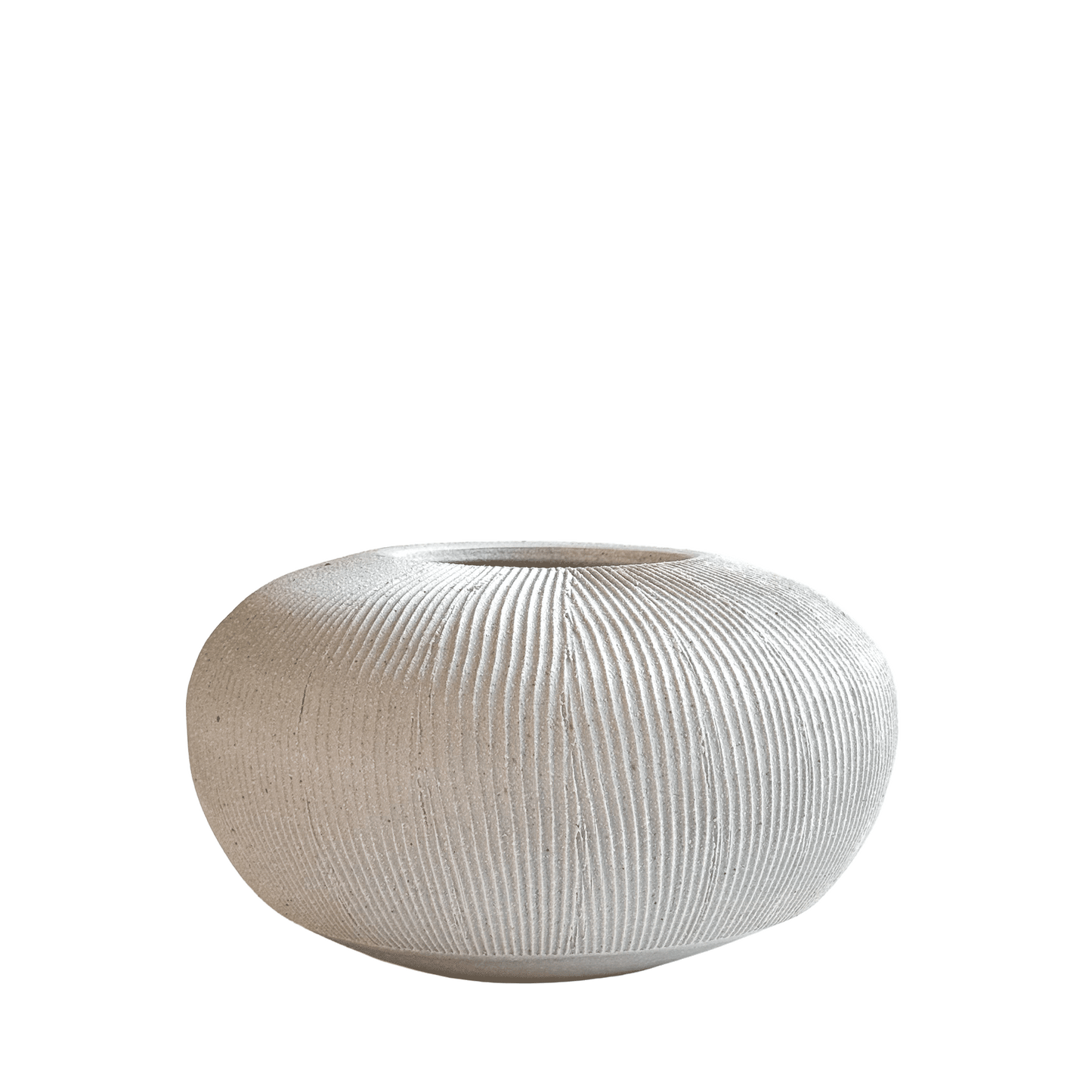 Quartzite Ribbed Vase 101 - SOMBRA