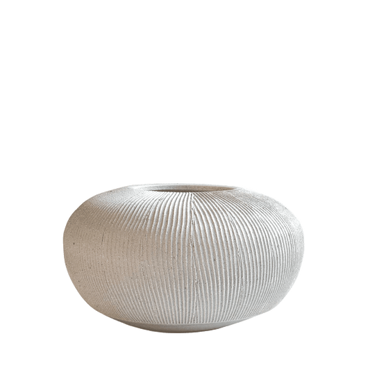 Quartzite Ribbed Vase 101 - SOMBRA