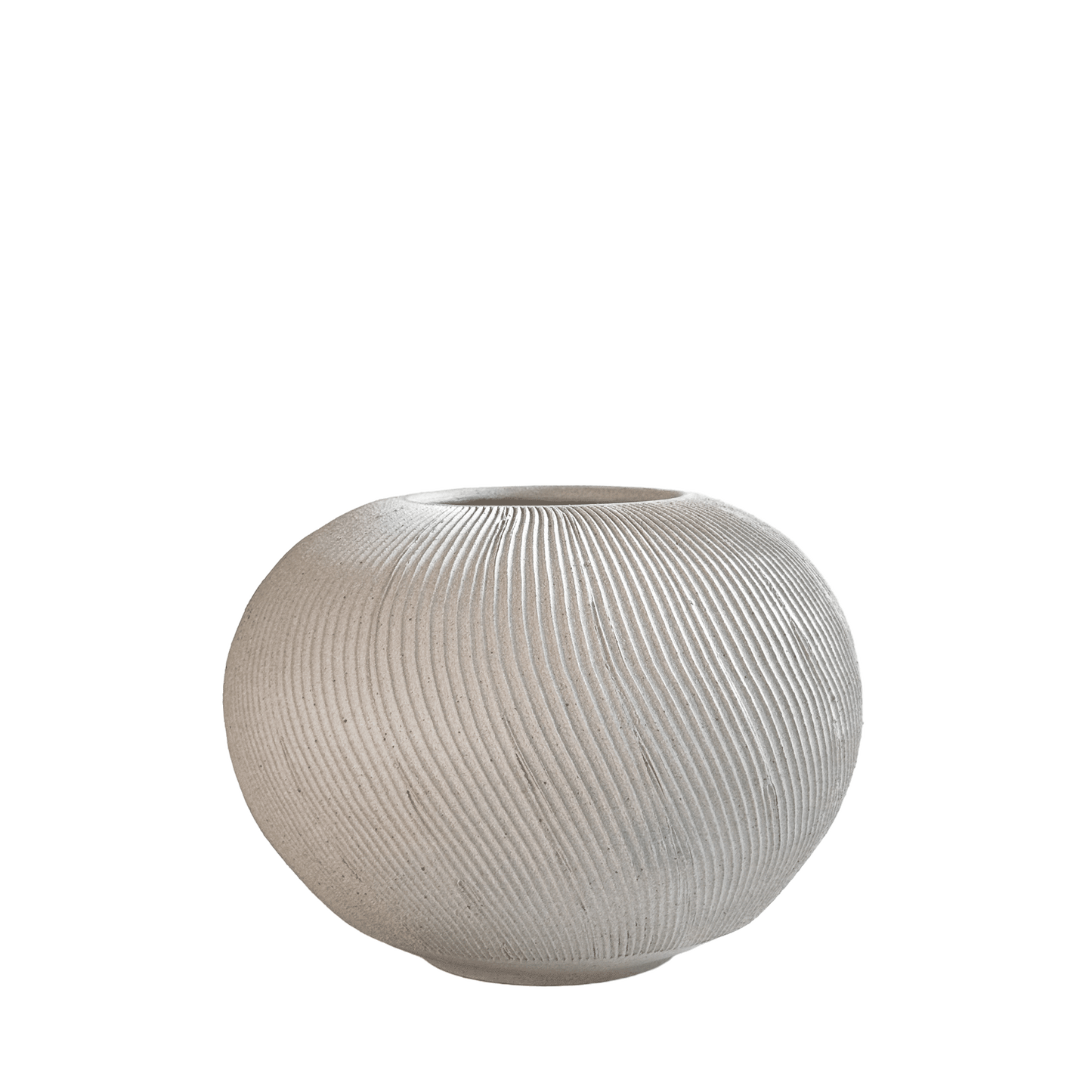 Quartzite Ribbed Vase 102 - SOMBRA