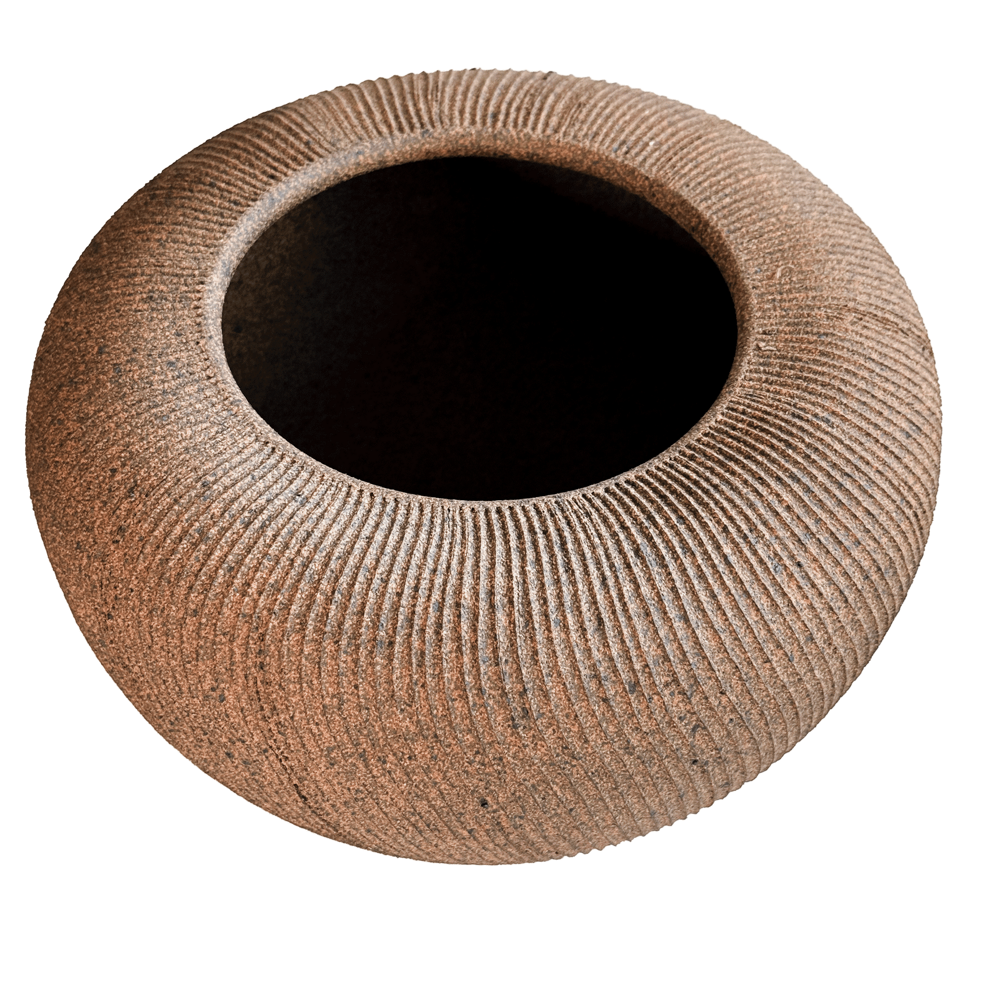 Sandstone Ribbed Planter Set 101 - SOMBRA