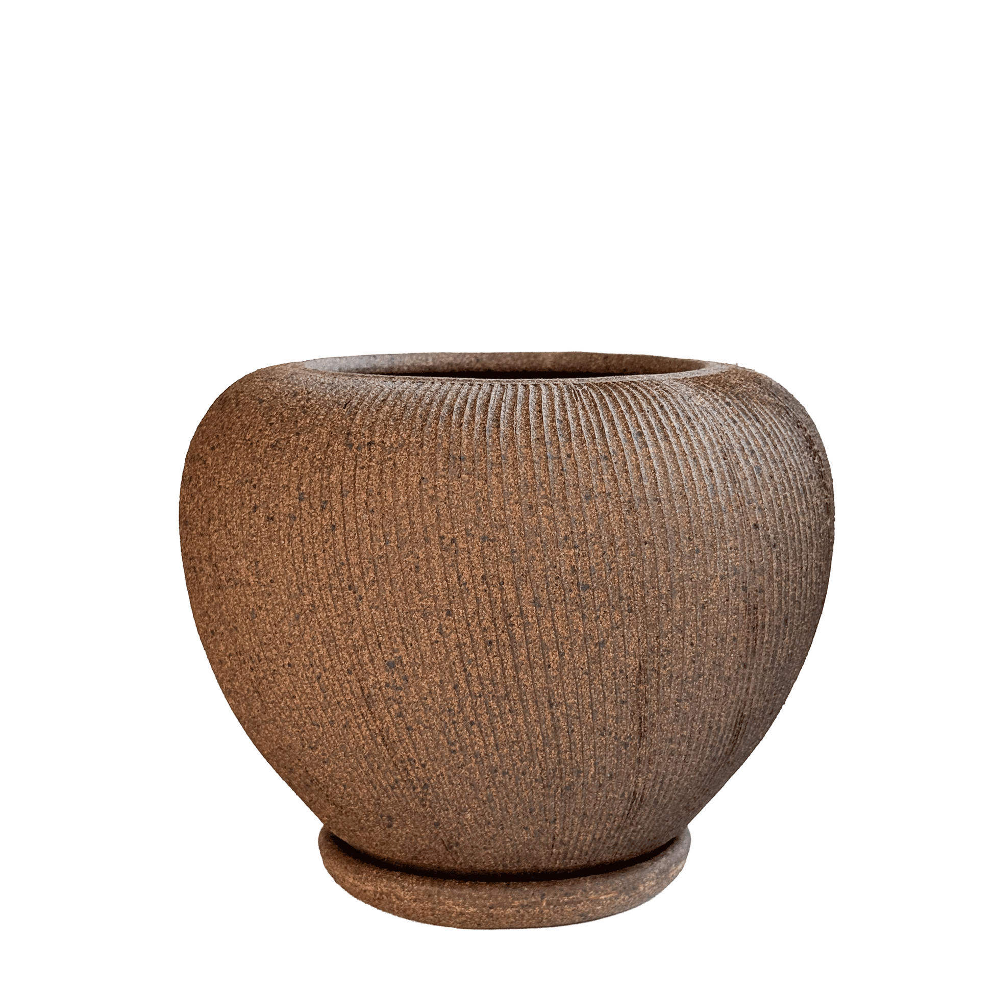 Sandstone Ribbed Planter Set 101 - SOMBRA
