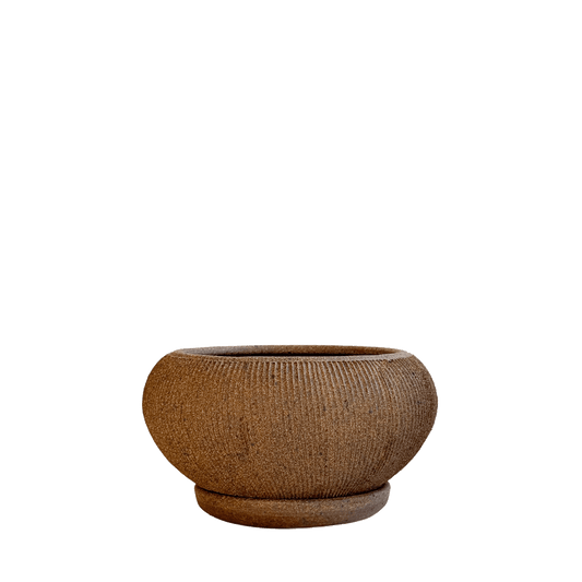 Sandstone Ribbed Planter Set 102 - SOMBRA