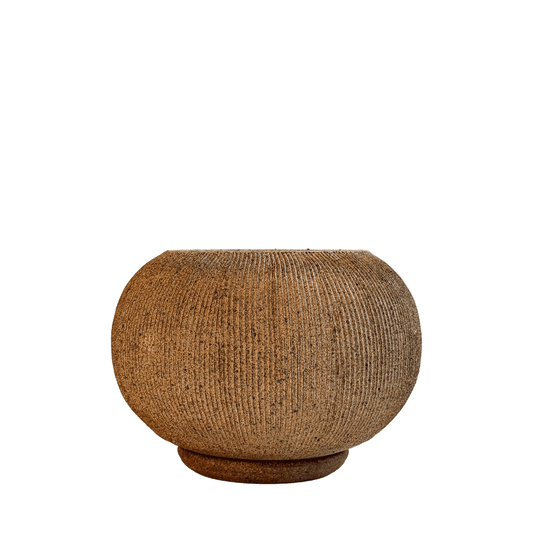 Sandstone Ribbed Planter Set 104 - SOMBRA