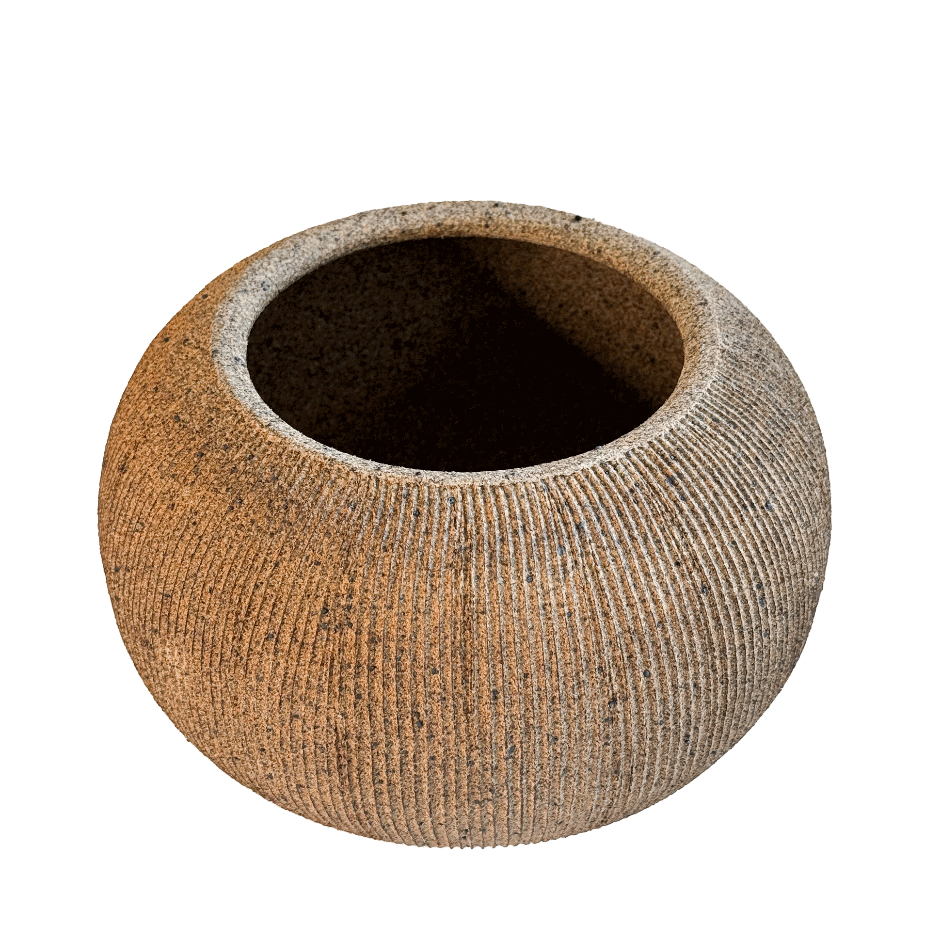 Sandstone Ribbed Planter Set 104 - SOMBRA