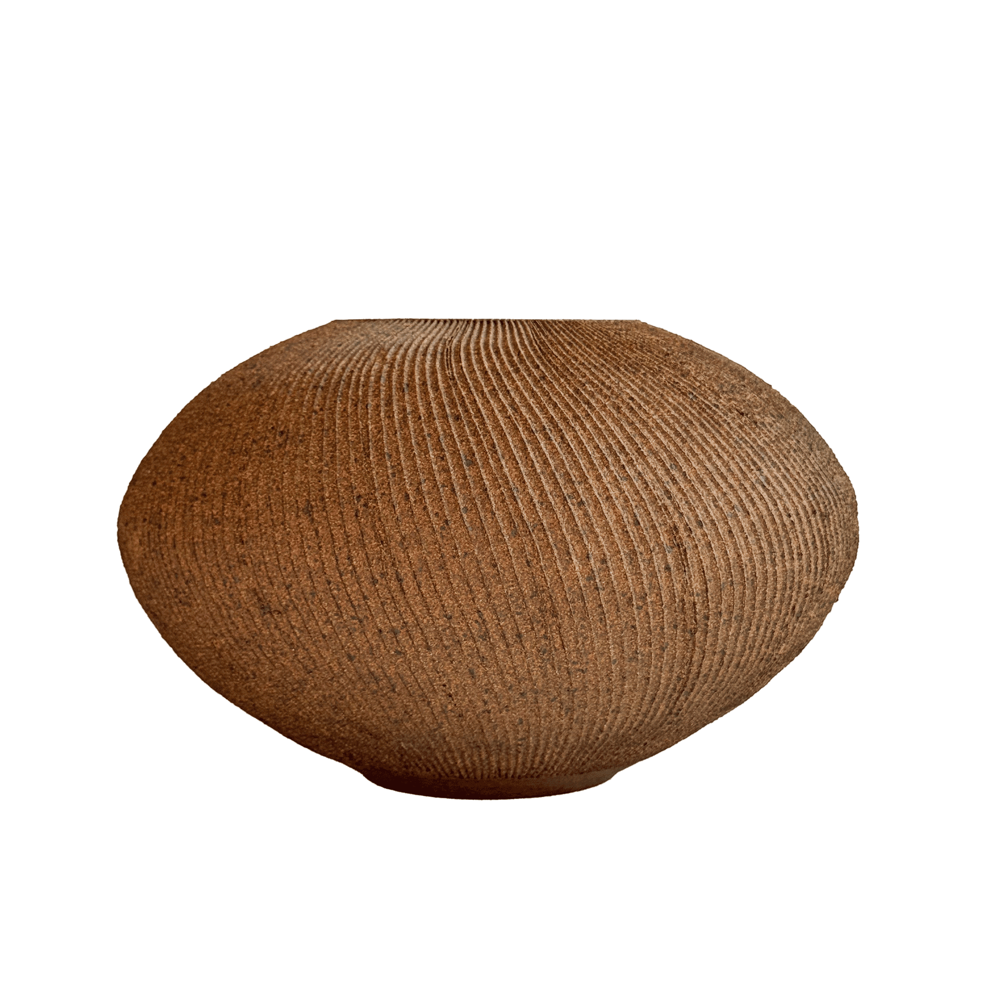 Sandstone Ribbed Vase 040 - SOMBRA
