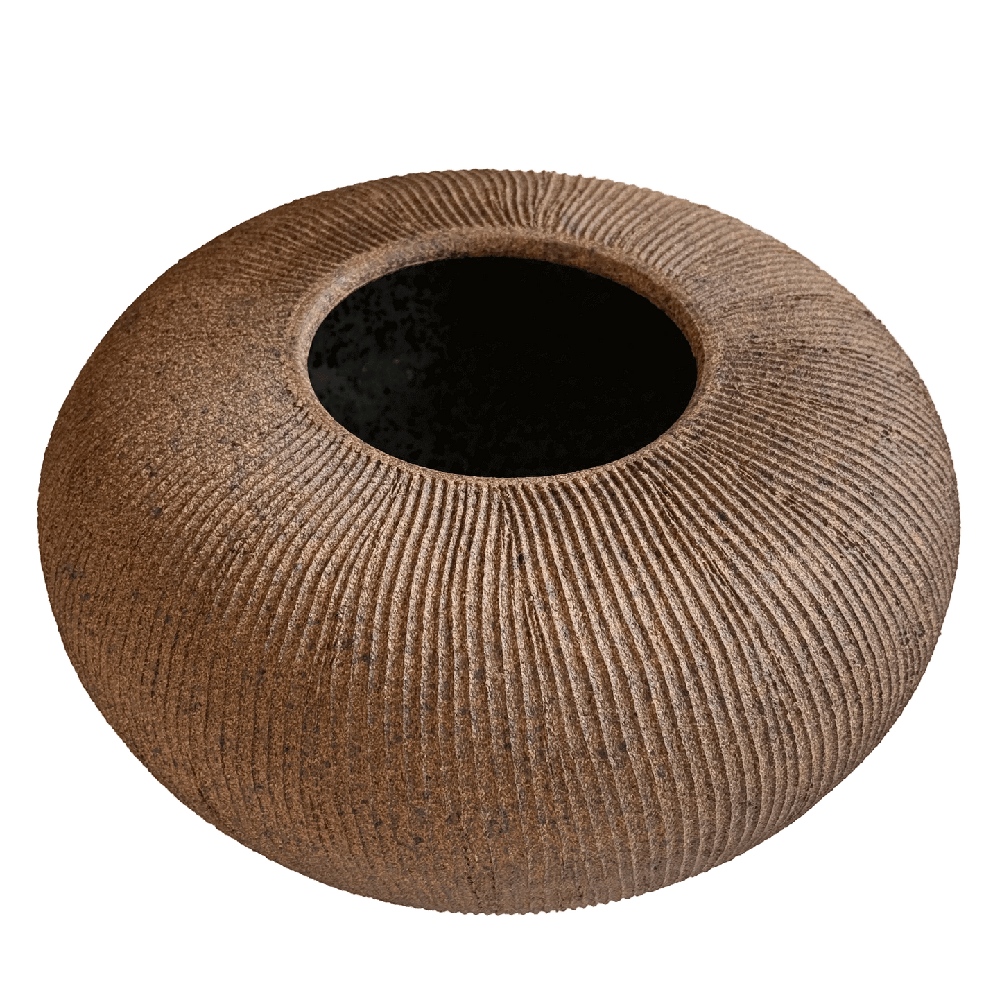 Sandstone Ribbed Vase 101 - SOMBRA